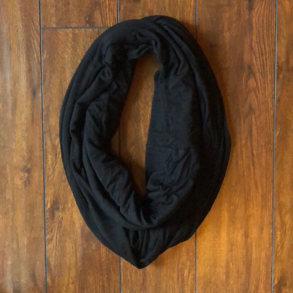 Black Jersey Knit Infinity Scarf